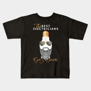 The Best Electricians Rock Gray Beards Kids T-Shirt